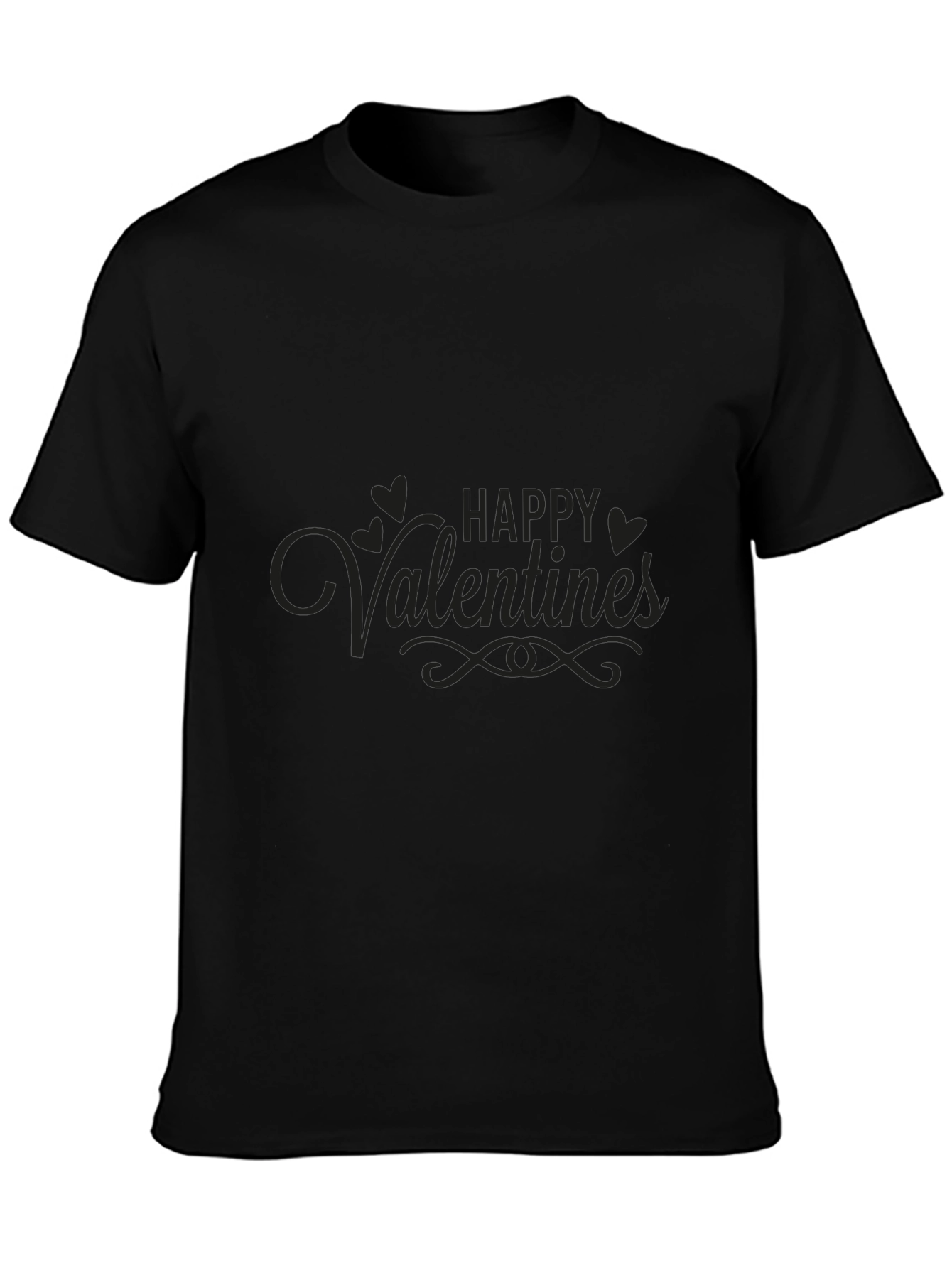 Mens Black Happy Valentines T-Shirt