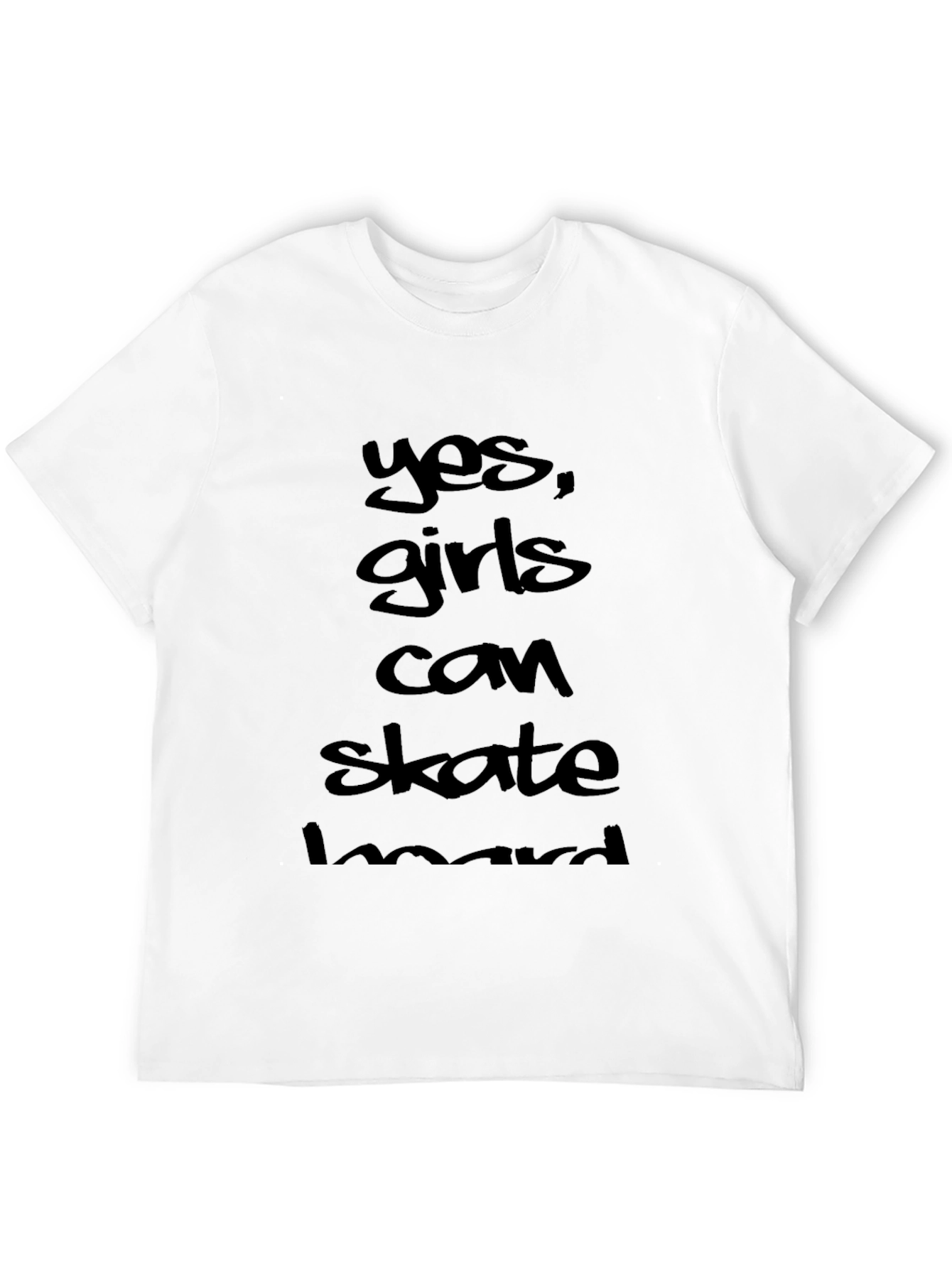 Yes Girls Can Skate Hard Graphic Tee Black