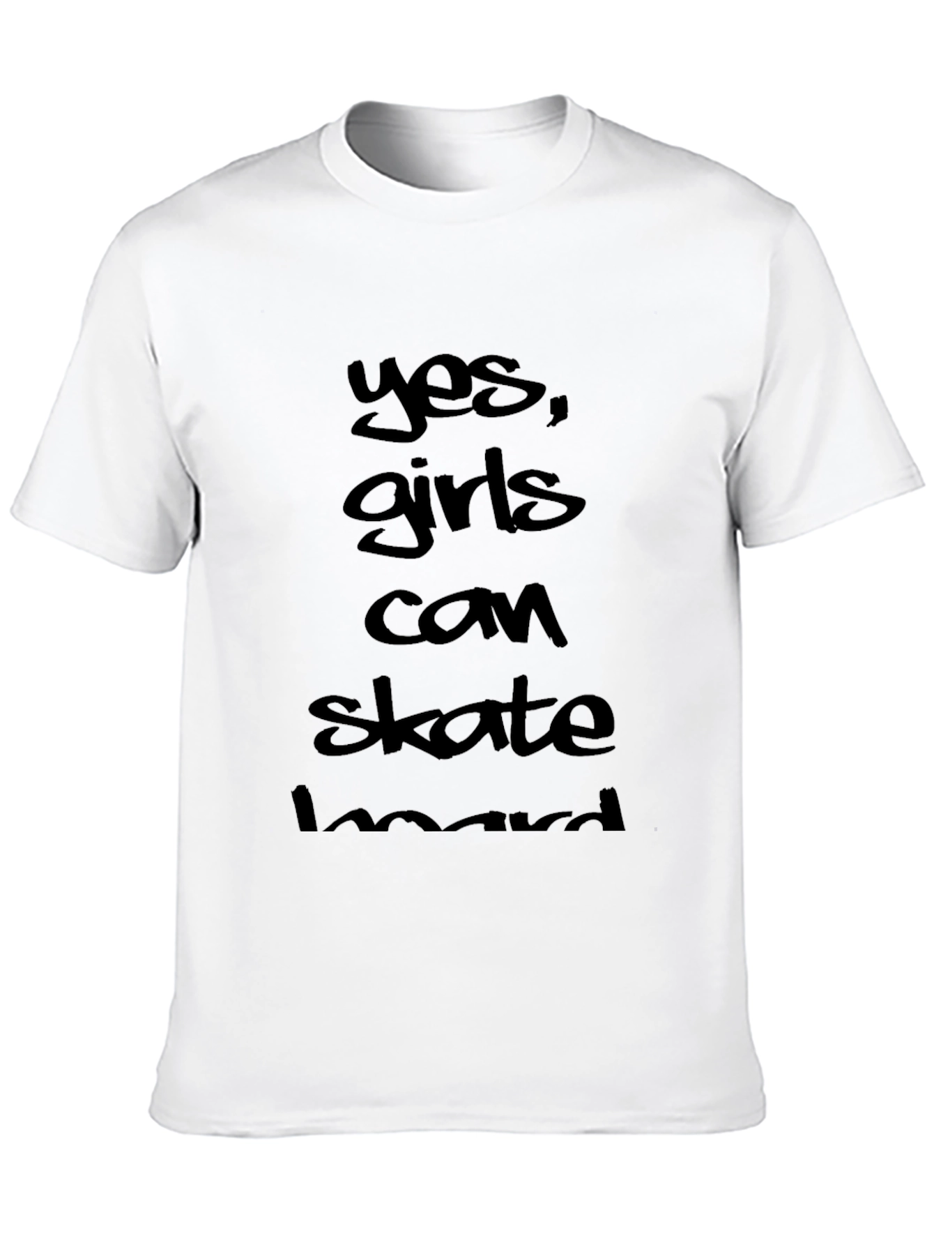 Yes Girls Can Skate Hard Graphic Tee Black