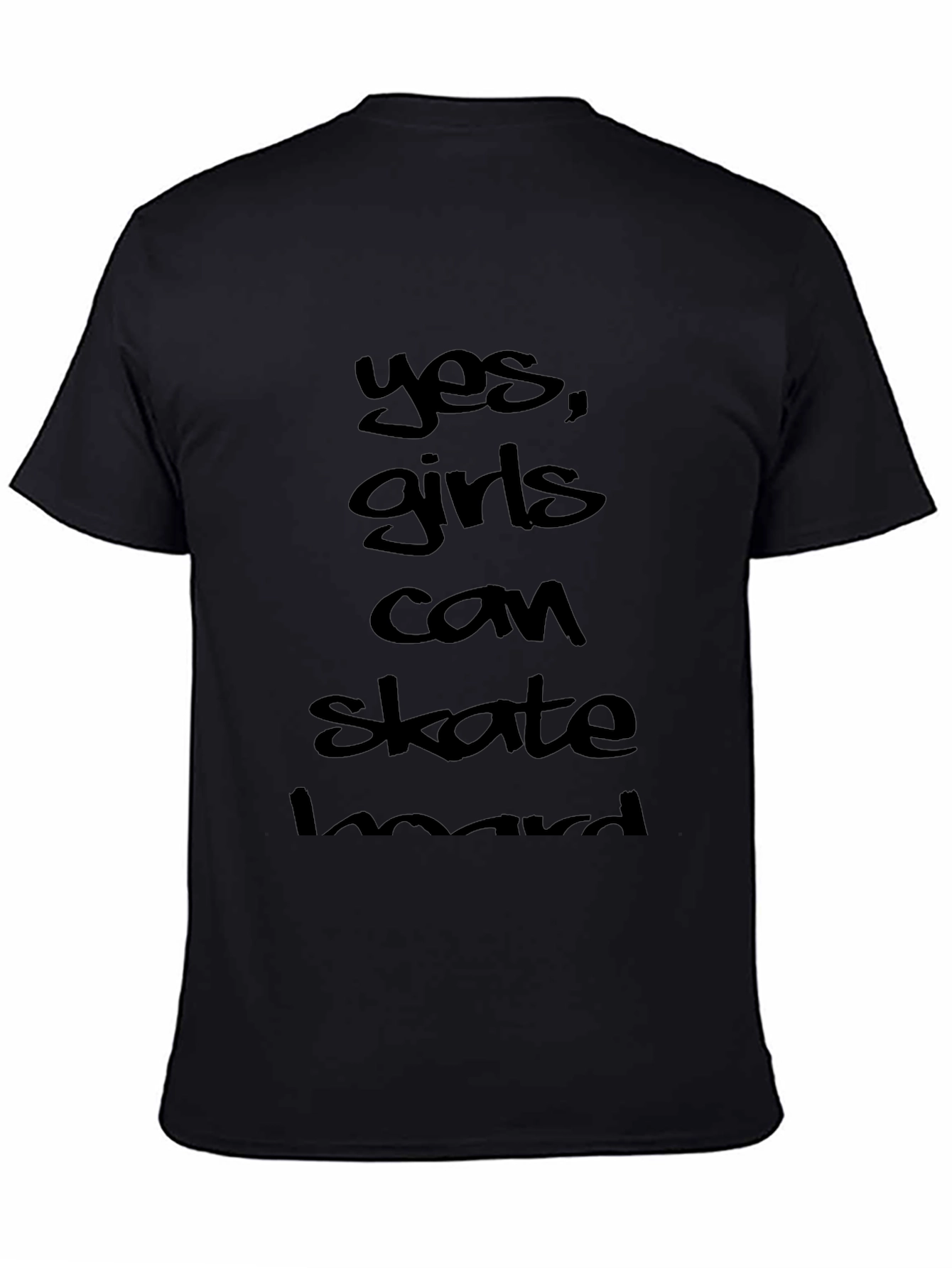 Yes Girls Can Skate Hard Graphic Tee Black