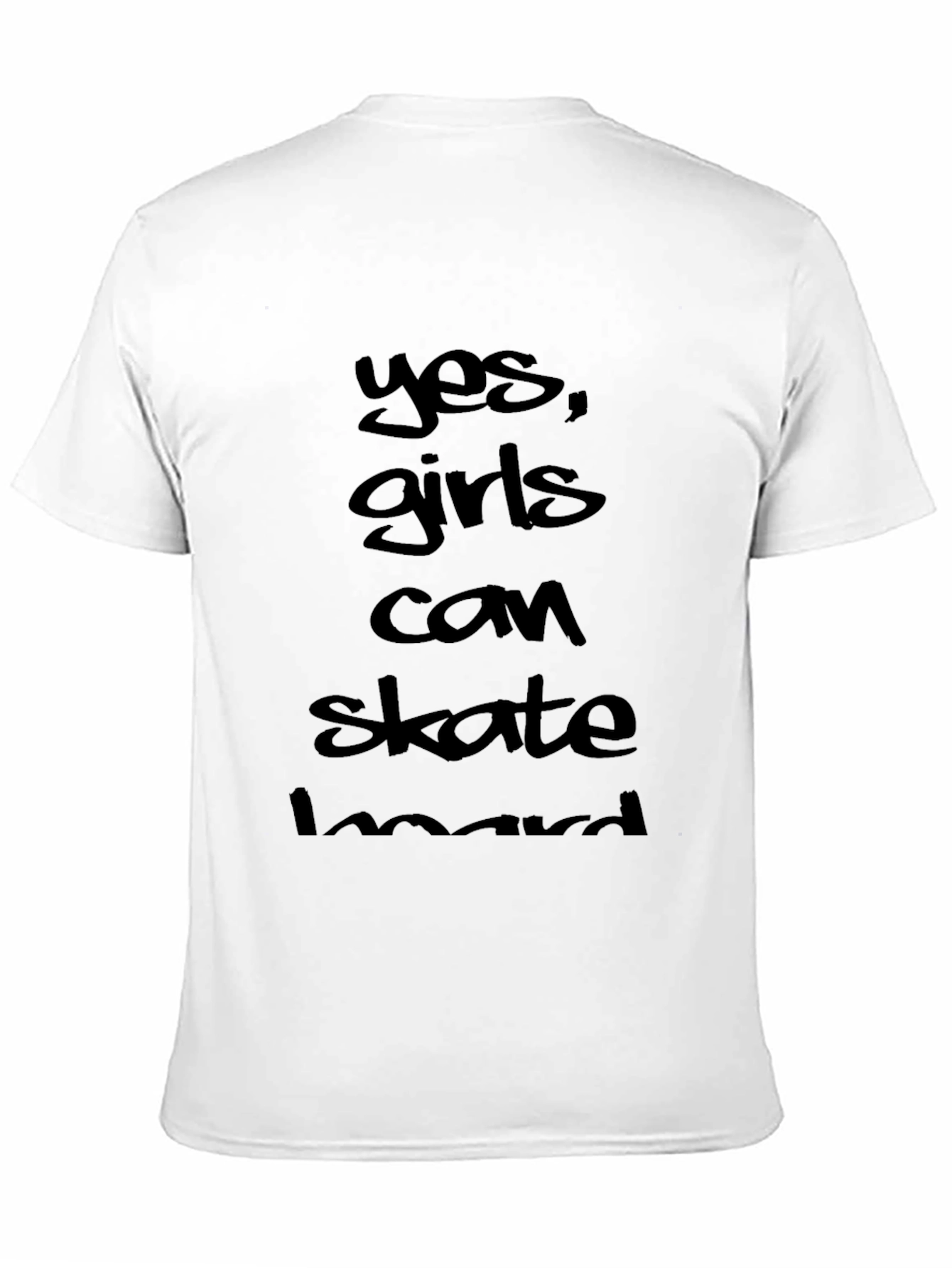 Yes Girls Can Skate Hard Graphic Tee Black