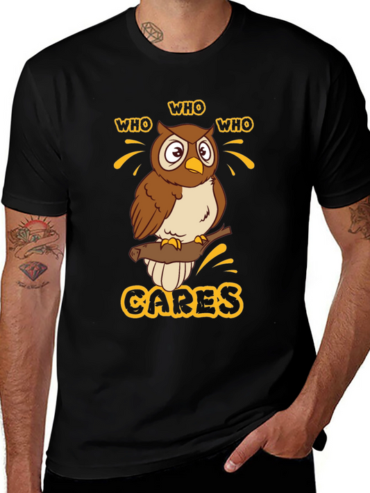 Who Cares Owl Graphic T-Shirt