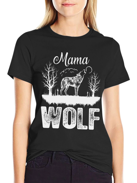 Mama Wolf Graphic Tee - Nature Lover Shirt