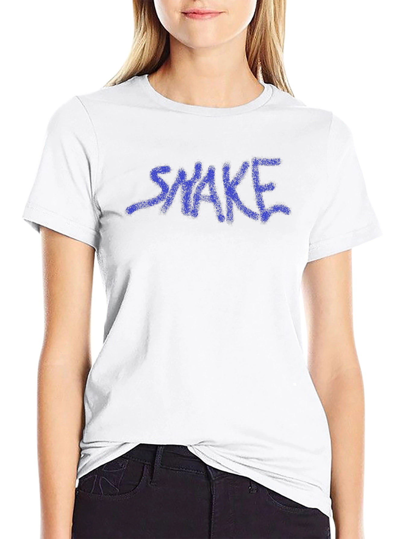 Mens Black T-Shirt with Graffiti Style SNAKE Graphic