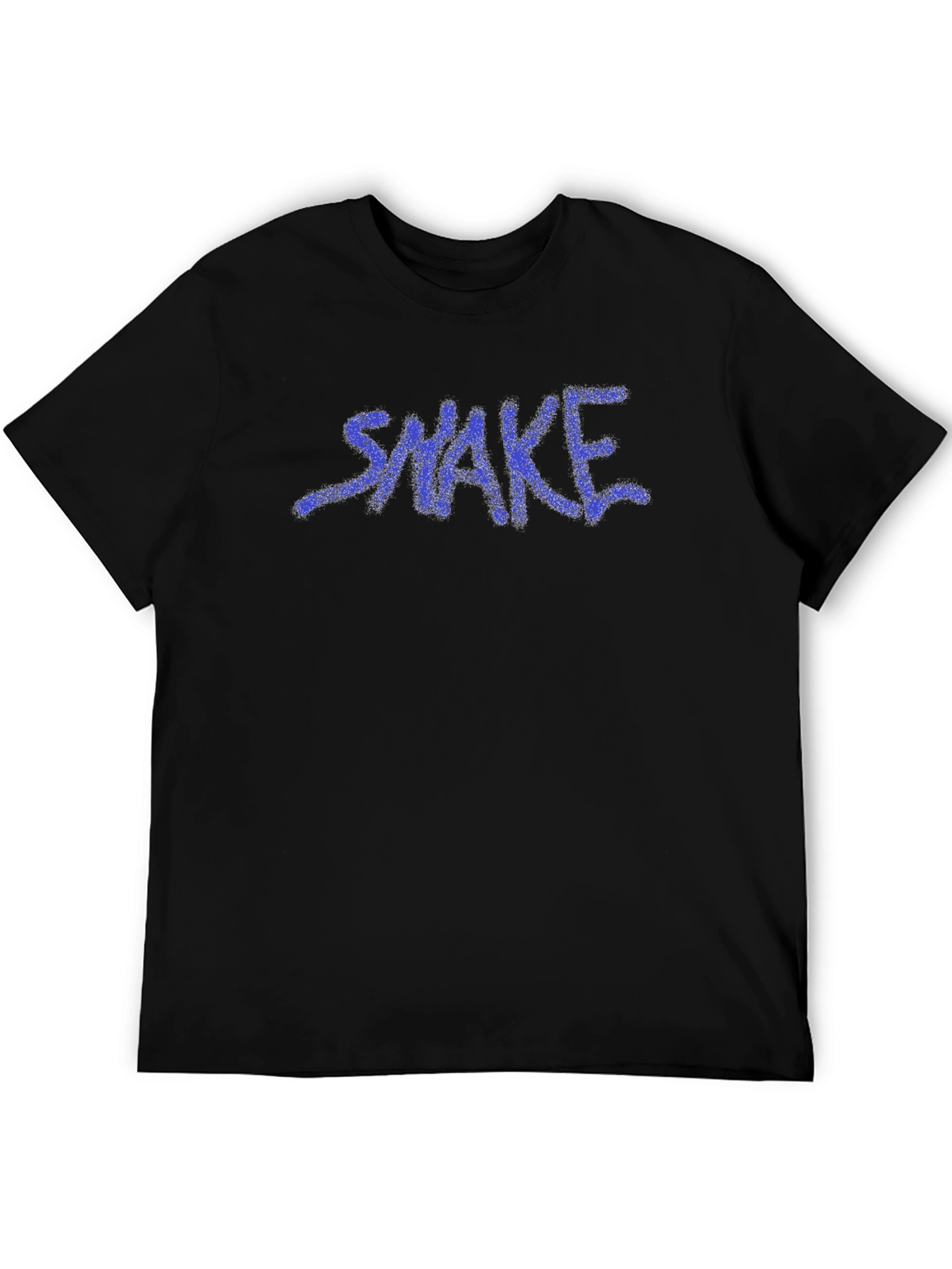 Mens Black T-Shirt with Graffiti Style SNAKE Graphic