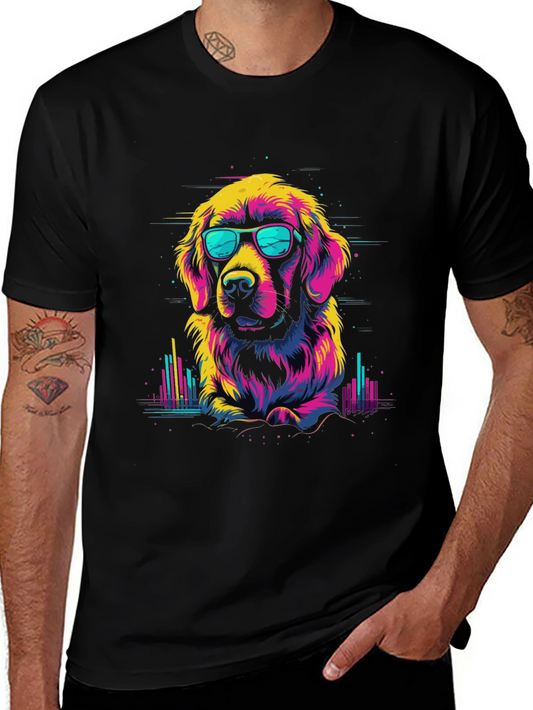 Cool Golden Retriever Graphic Tee