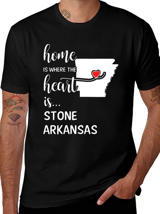 Home is Where the Heart is Stone Arkansas T-Shirt