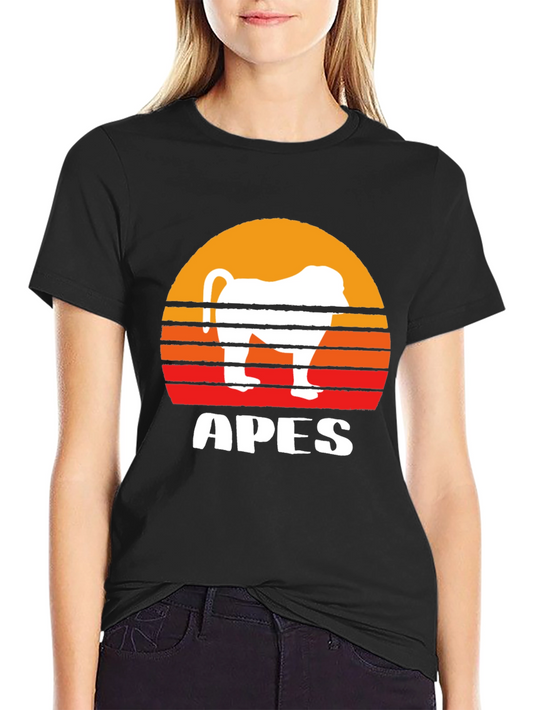 Apes Sunset Graphic T-Shirt - Unique Animal Tee