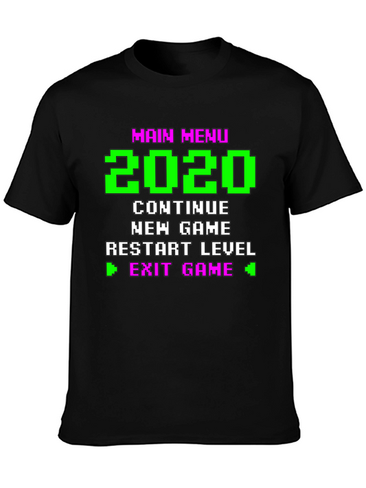 Retro Gamer Menu T-Shirt - 2020 Continue New Game