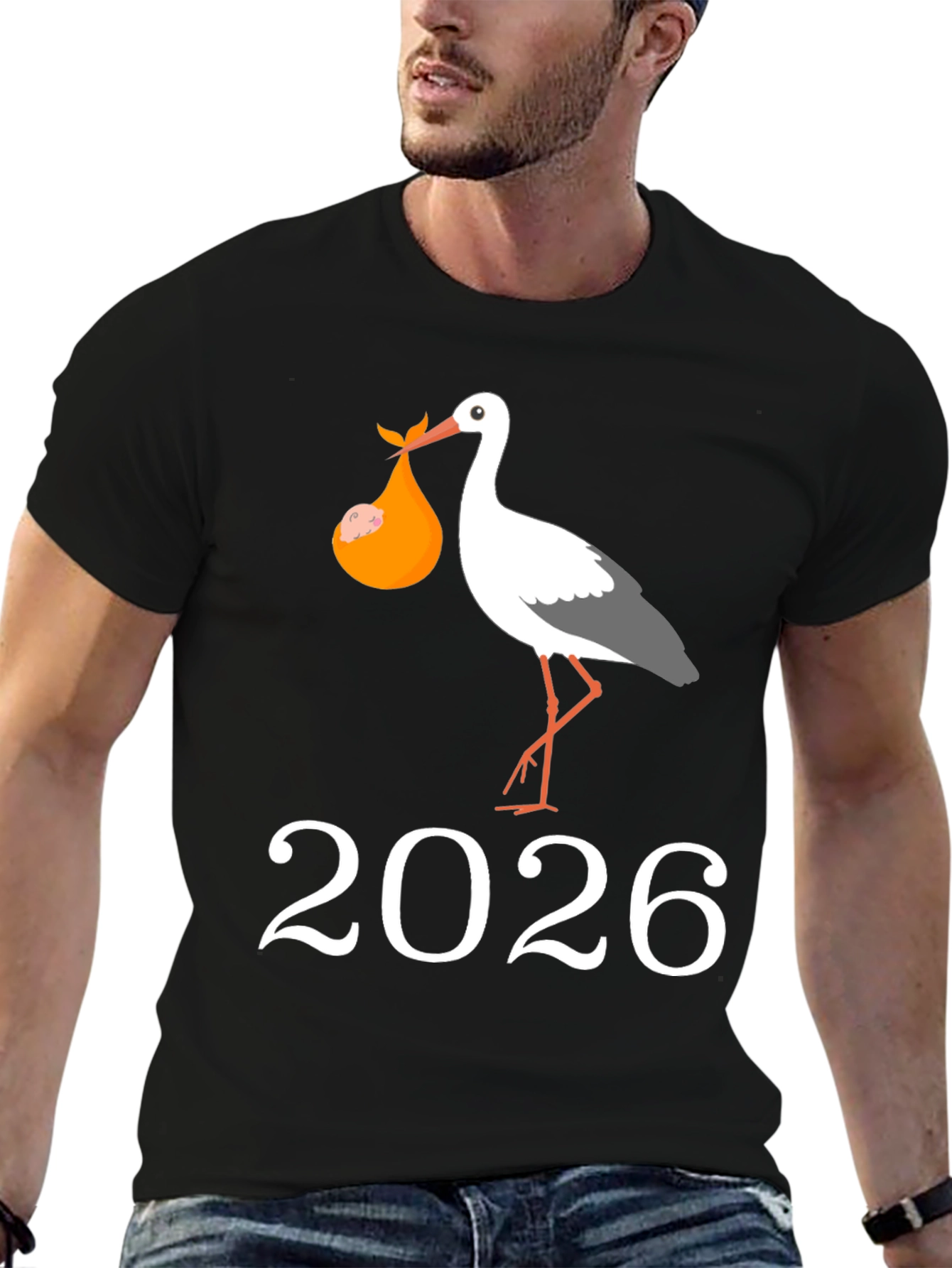 Stork Baby Arrival 2026 T-Shirt