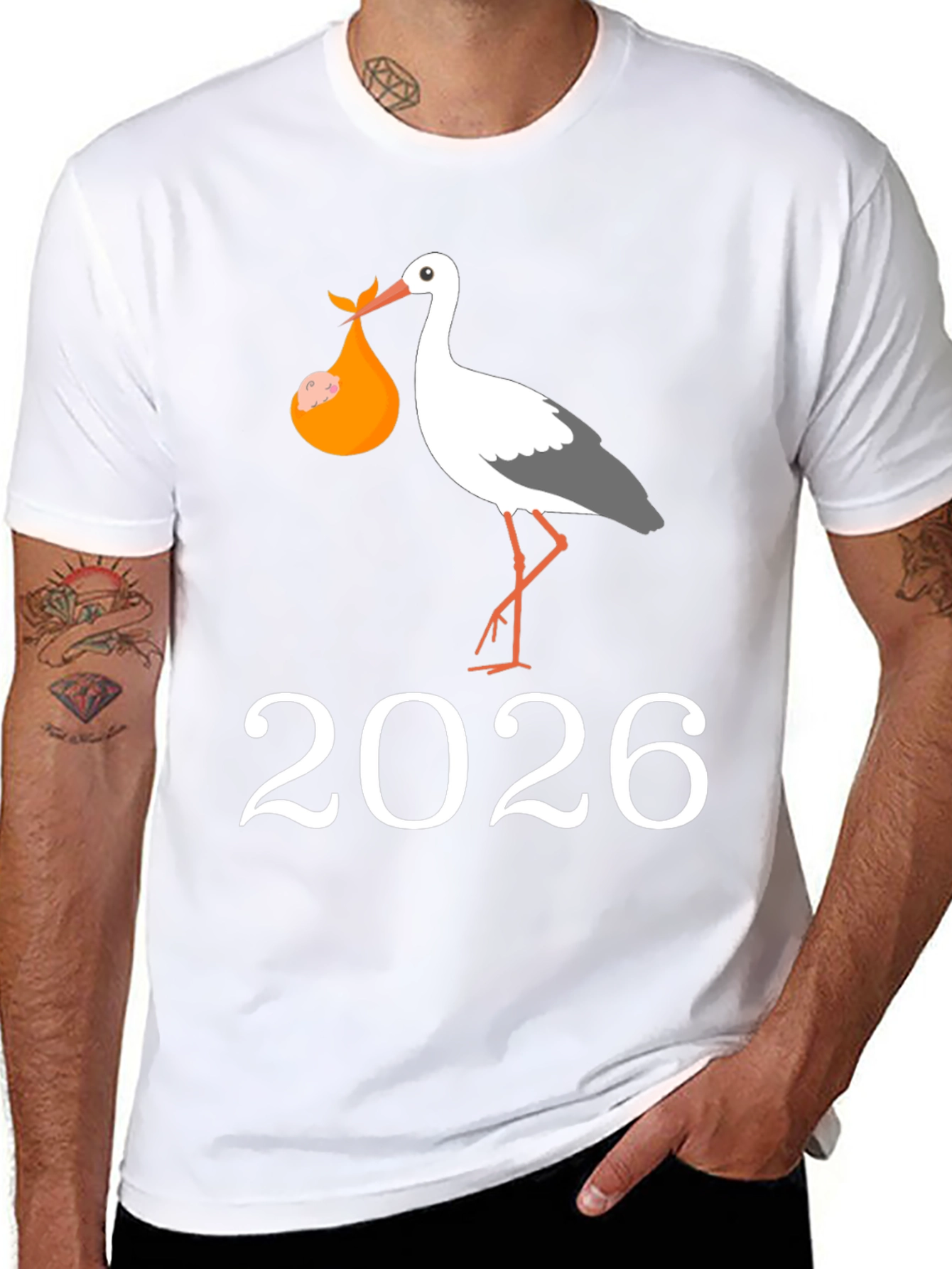 Stork Baby Arrival 2026 T-Shirt