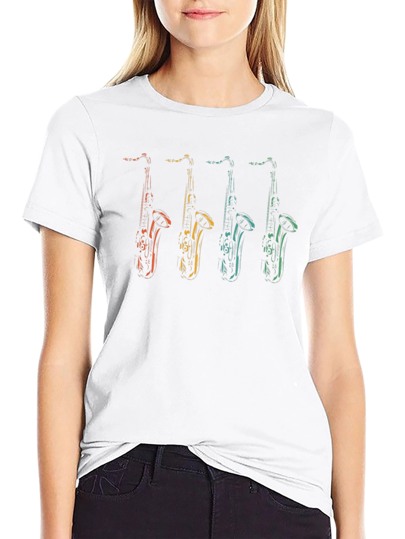 Saxophone Graphic T-Shirt - Retro Music Tee