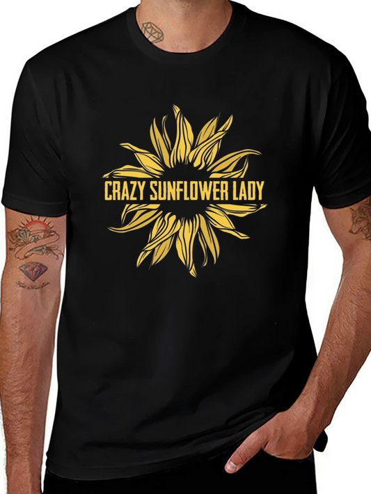 Crazy Sunflower Lady Graphic T-Shirt