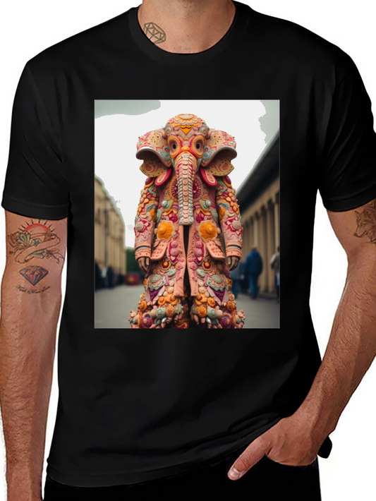 Elephant Art Graphic Tee - Unique Print Shirt