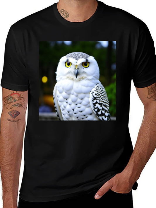 Owl Graphic Tee - Black Cotton T-Shirt