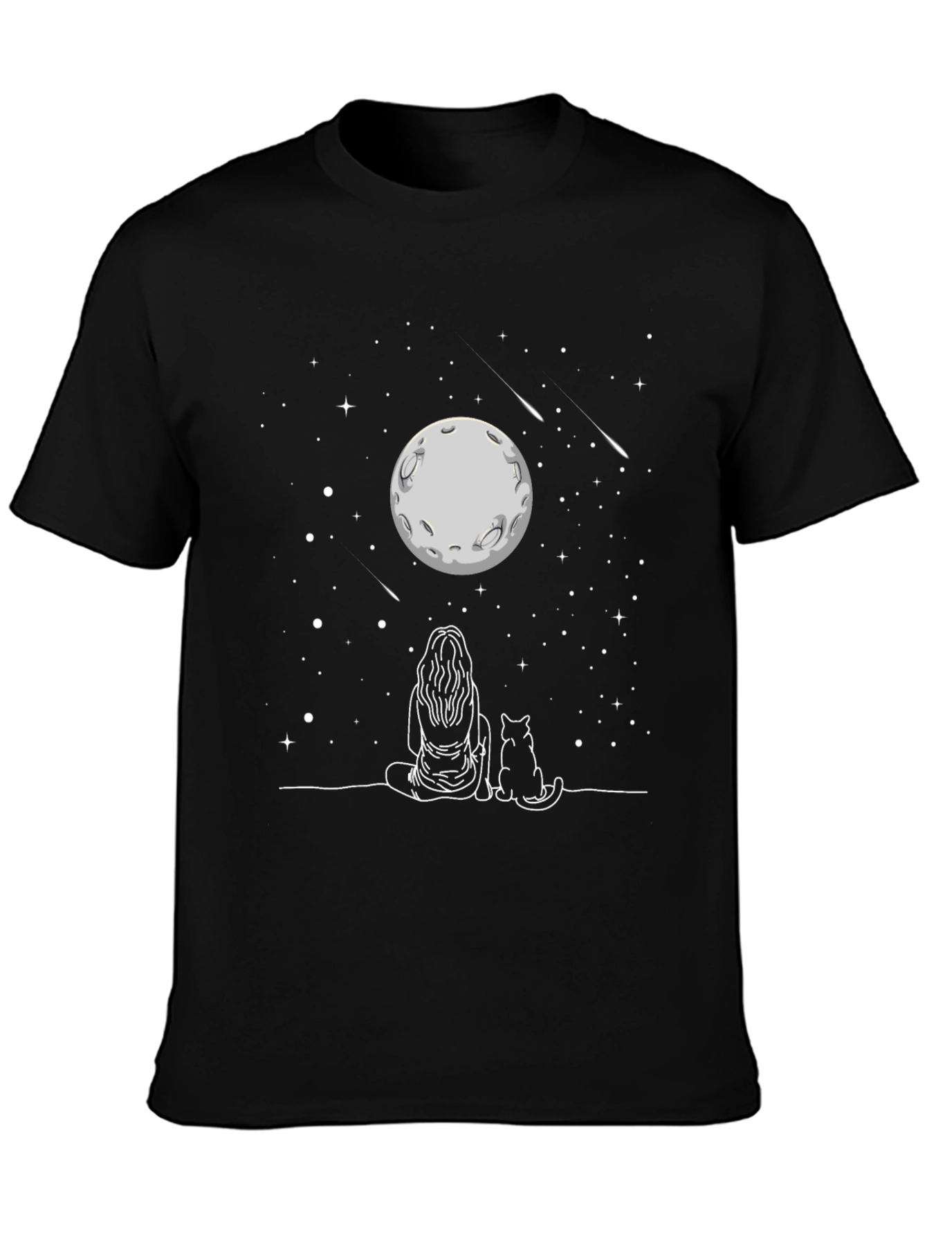 Moon Gazing Cat T-Shirt -  Unisex Tee