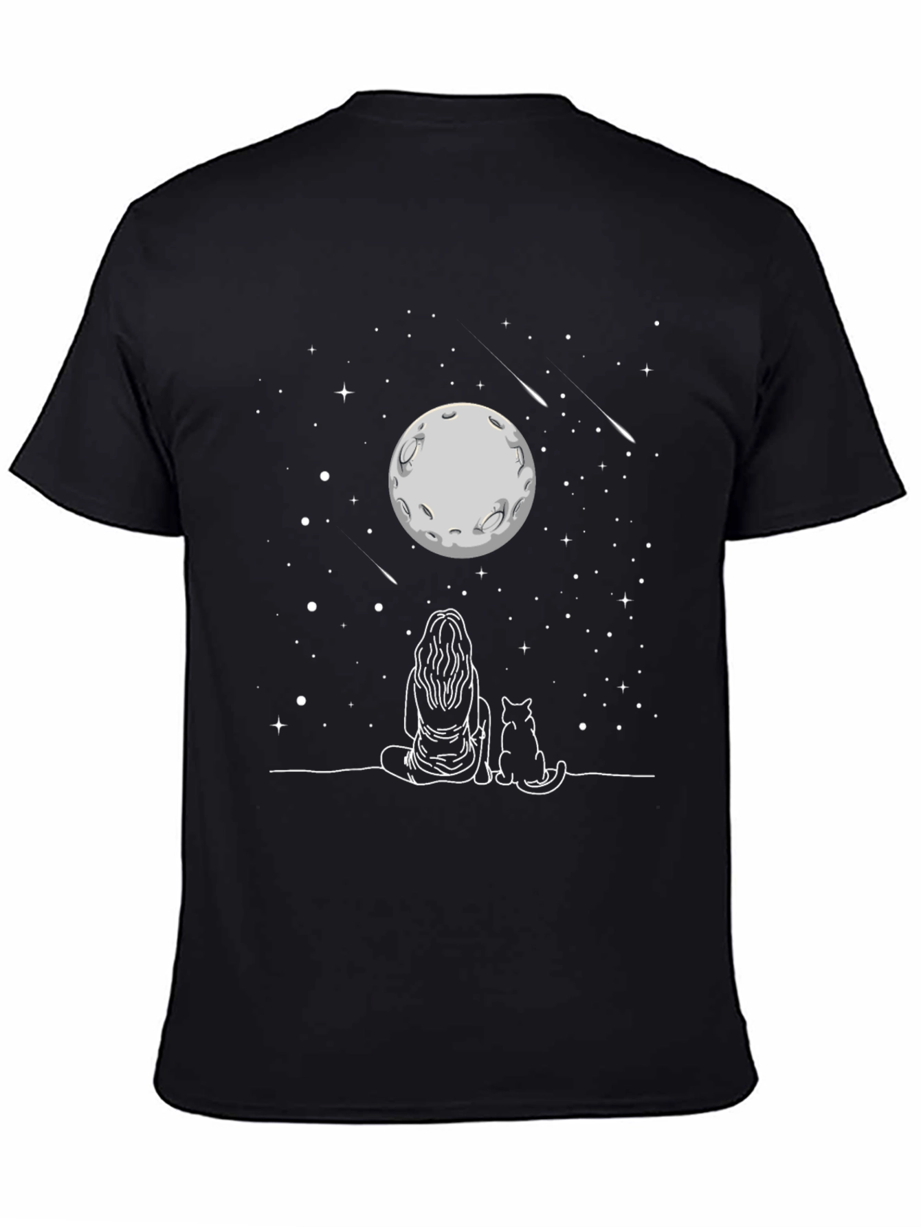Moon Gazing Cat T-Shirt -  Unisex Tee