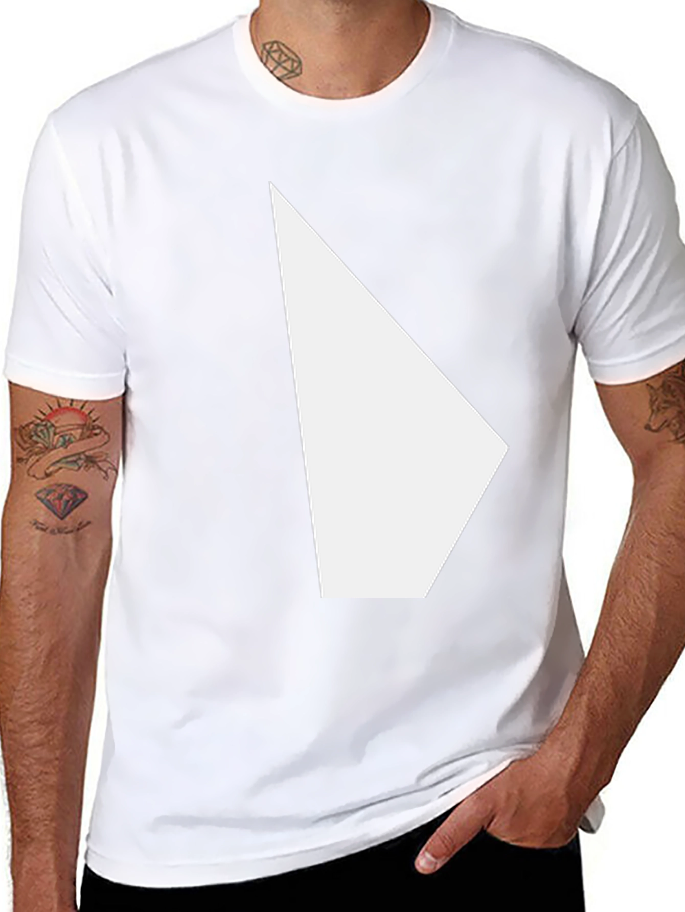 Modern Graphic Tee - Black Shirt with White Triangle