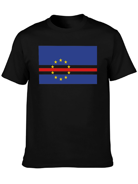 Cape Verde Flag T-Shirt - Black Cotton Tee