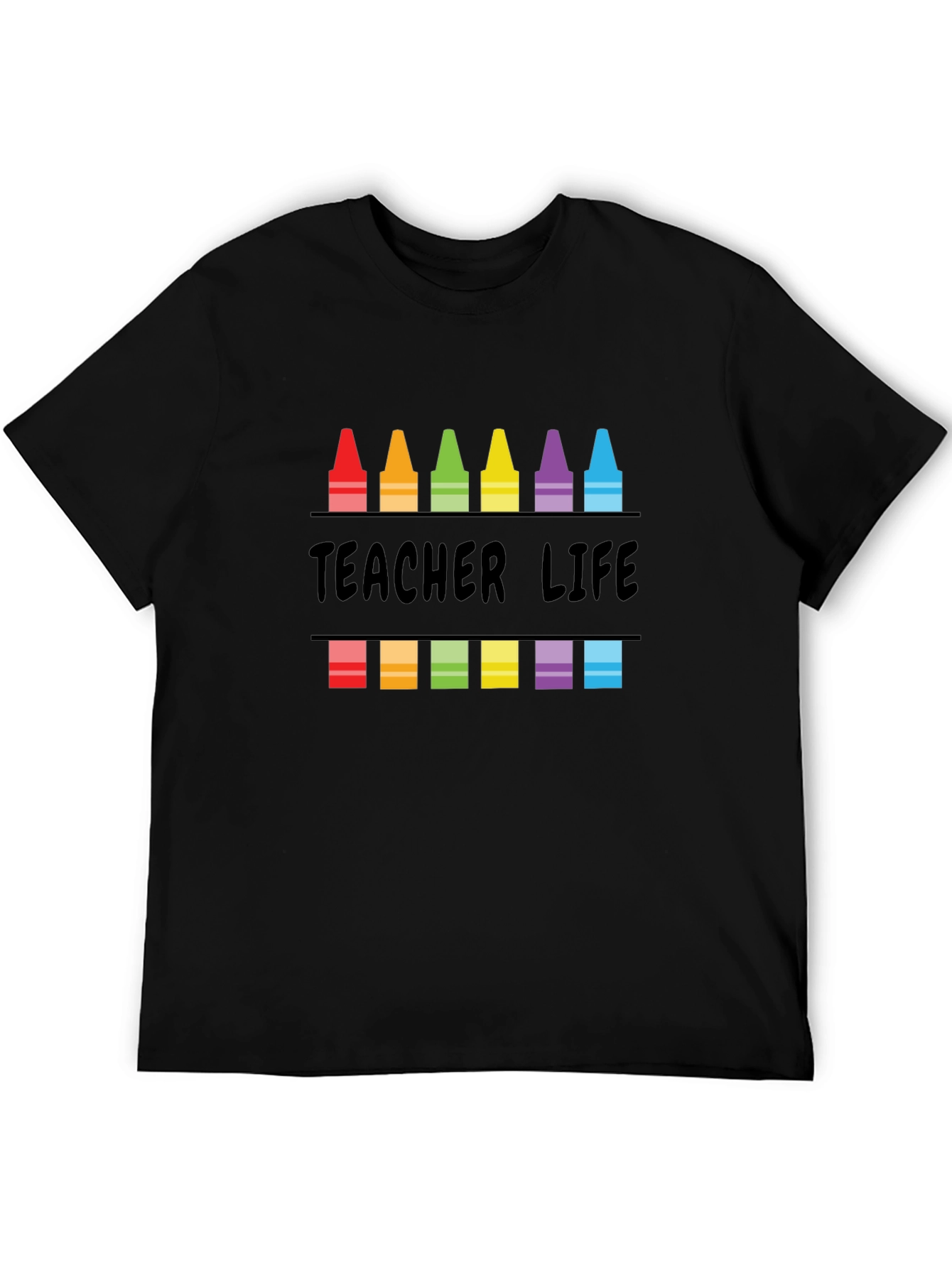 Teacher Life Crayon Graphic T-Shirt