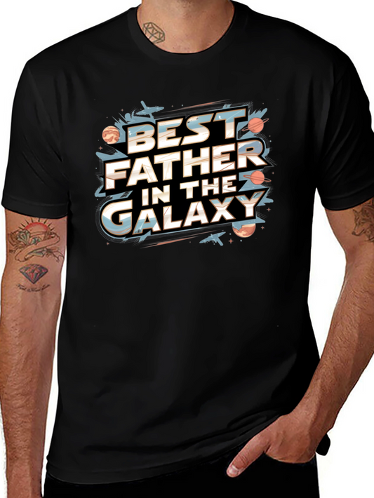 Best Father in the Galaxy Black T-Shirt