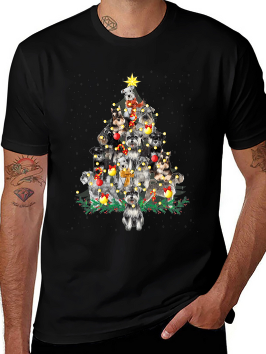 Schnauzer Christmas Tree T-Shirt - Holiday Dog Lover Tee