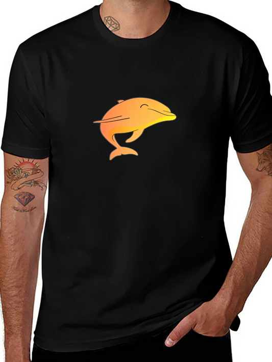 Dolphin Graphic Tee - Stylish Mens Black T-Shirt