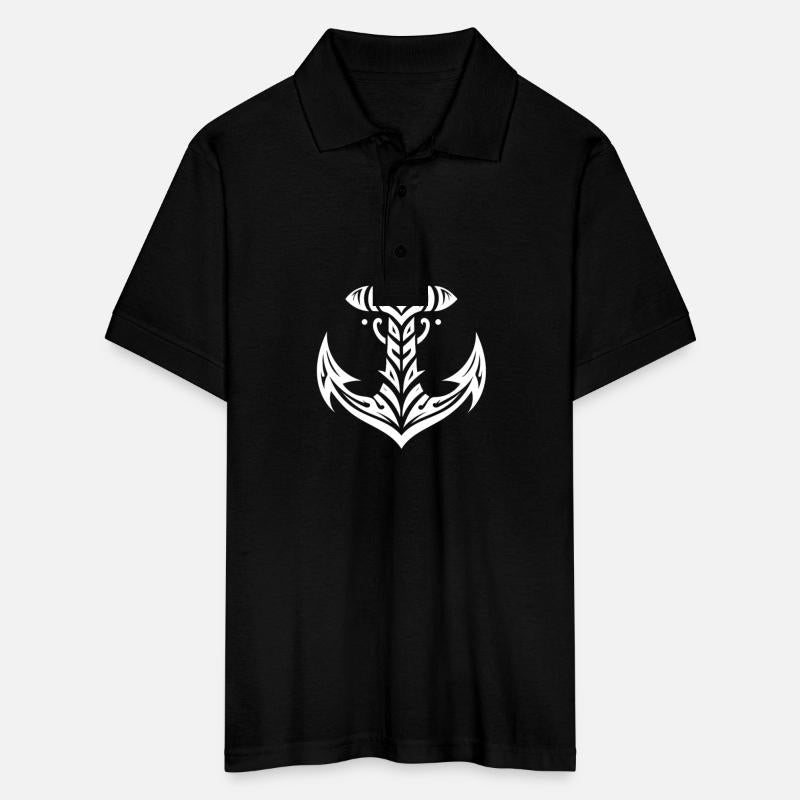 Old Anchor With Tribal Tattoo Style