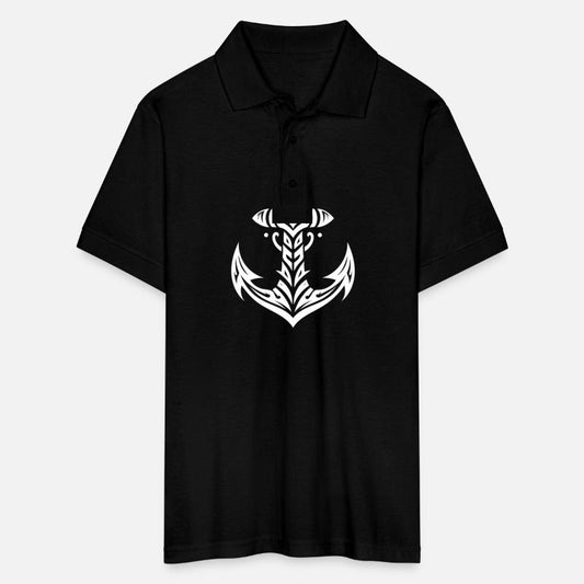 Old Anchor With Tribal Tattoo Style