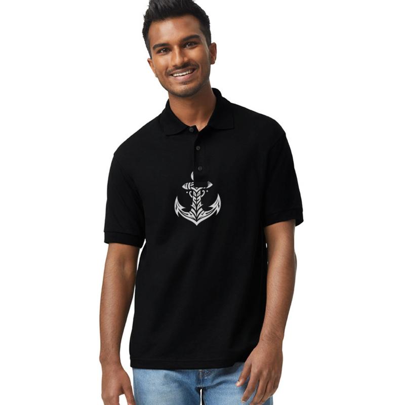 Old Anchor With Tribal Tattoo Style