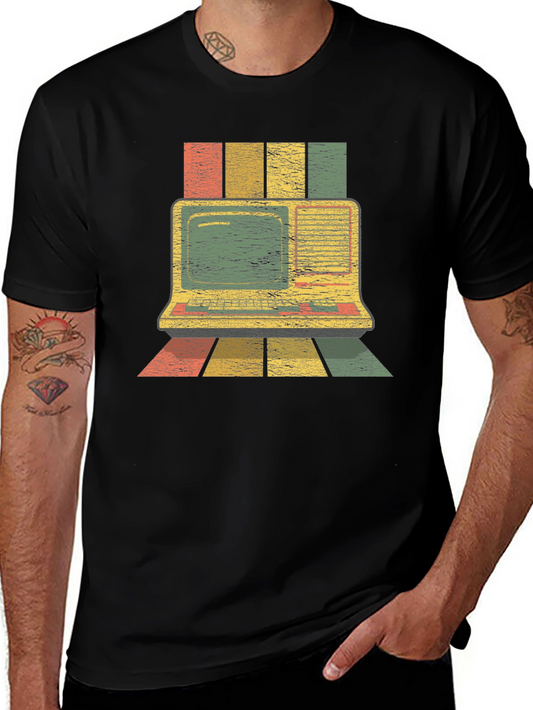 Retro Computer Graphic Tee - Vintage Style Shirt