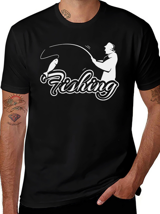 Fishing Graphic Tee - Mens Black T-Shirt