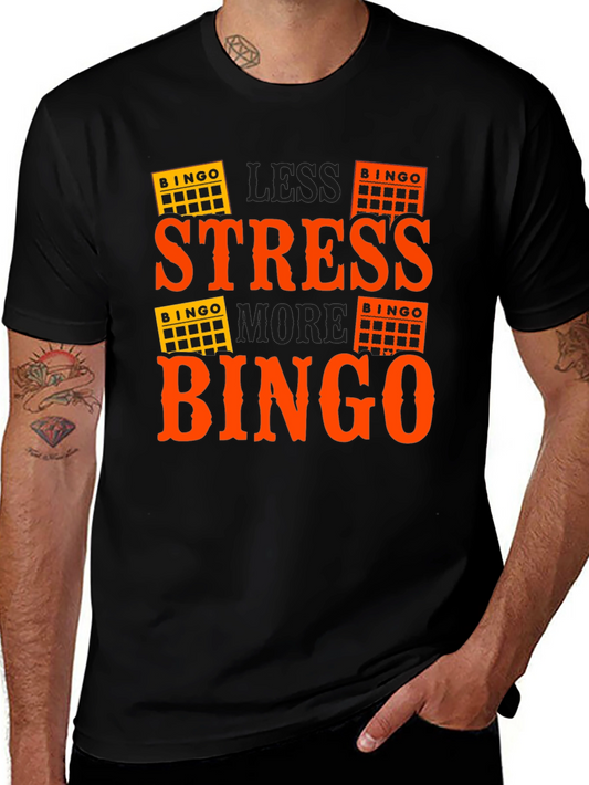 Less Stress More Bingo T-Shirt - Black