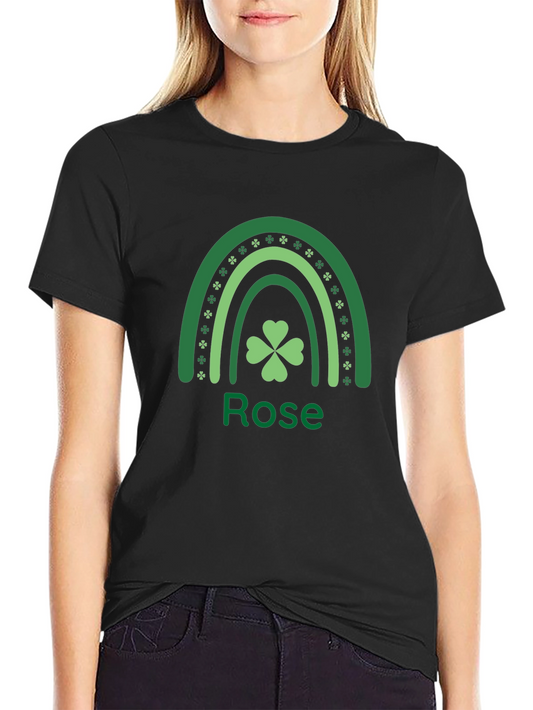 Rose St. Patricks Day Clover Rainbow T-Shirt