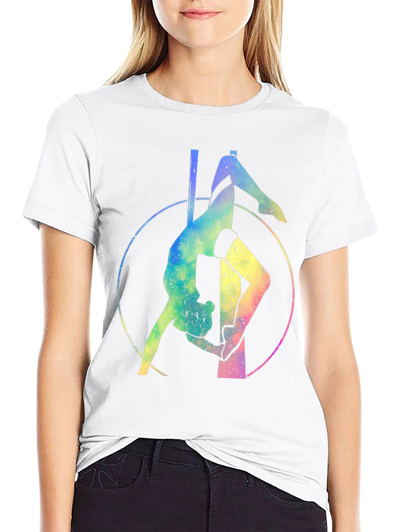 Pole Dance Rainbow Graphic T-Shirt - Fitness Apparel