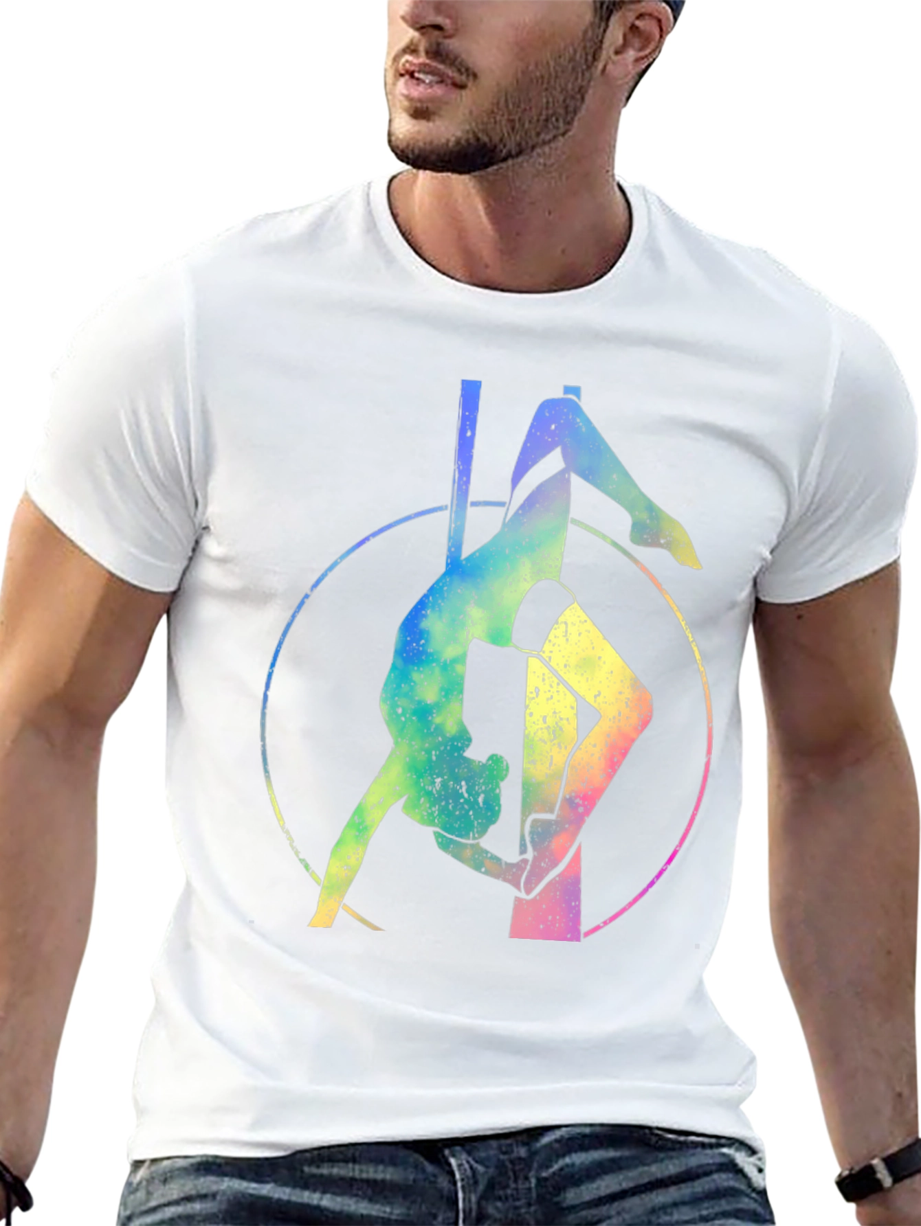 Pole Dance Rainbow Graphic T-Shirt - Fitness Apparel