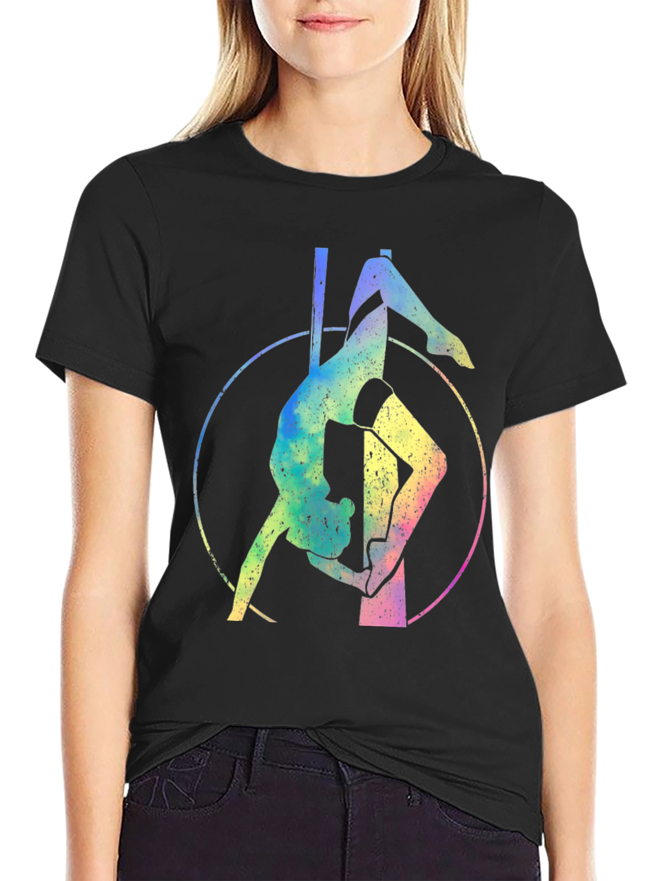 Pole Dance Rainbow Graphic T-Shirt - Fitness Apparel