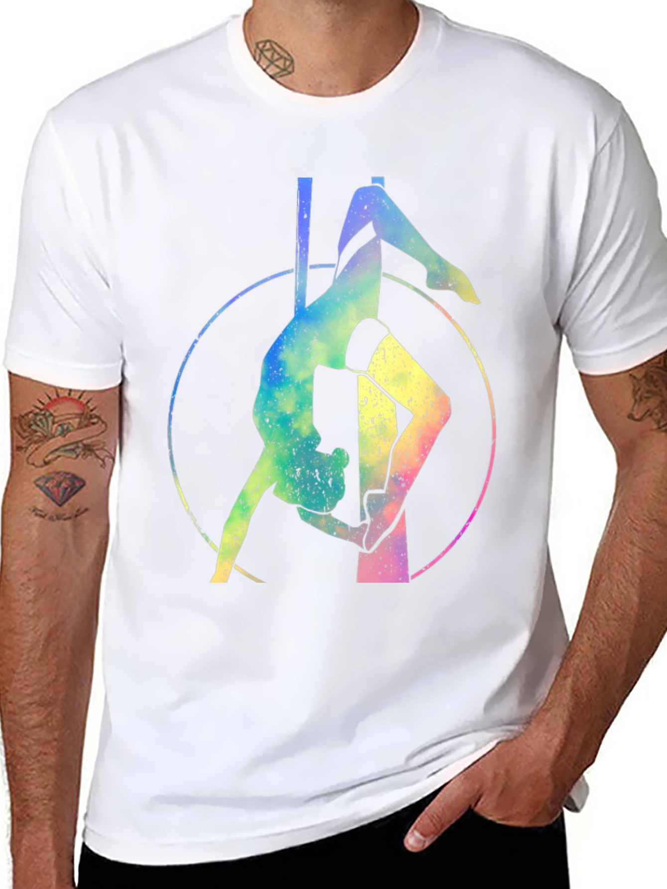 Pole Dance Rainbow Graphic T-Shirt - Fitness Apparel
