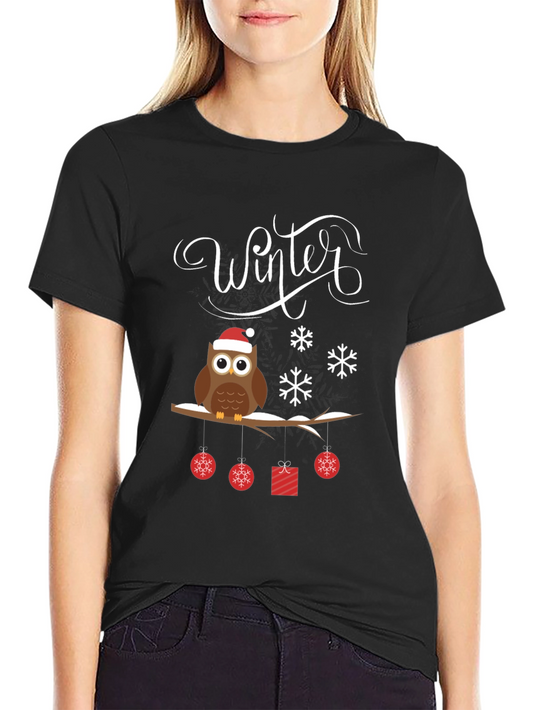 Winter Owl Christmas T-Shirt
