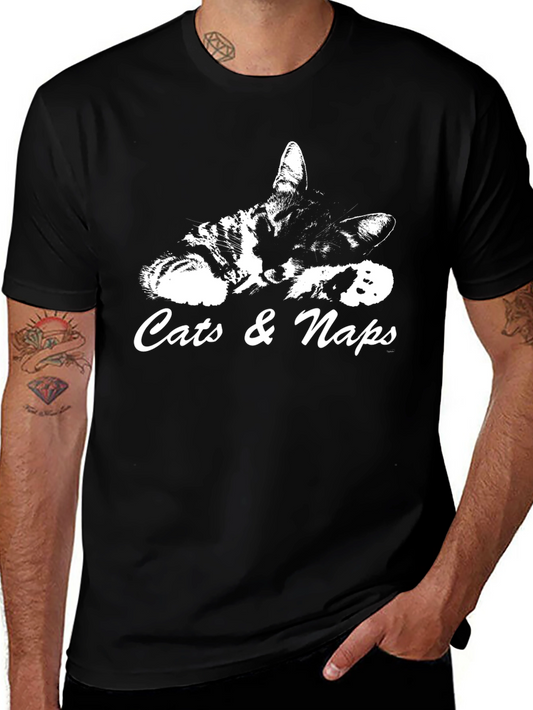 Cats & Naps Graphic Tee - Black Unisex Shirt