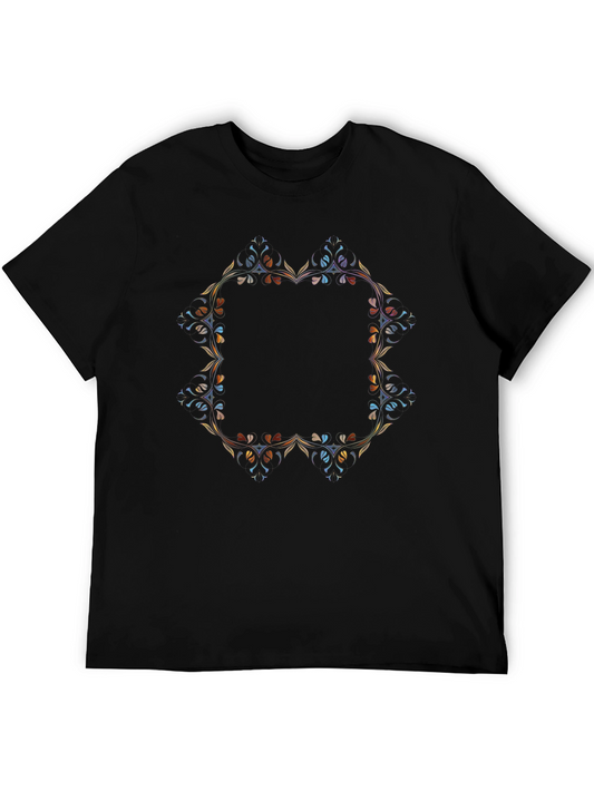 Floral Mandala Graphic Black T-Shirt