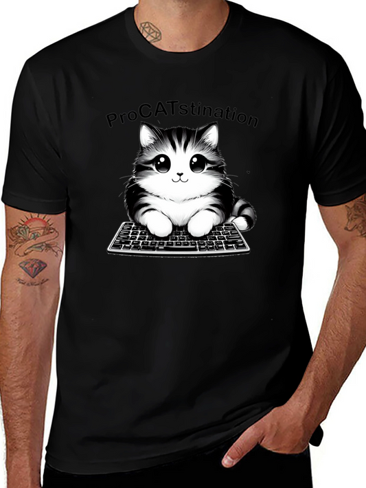 ProCATstination T-Shirt - Cute Cat on Keyboard