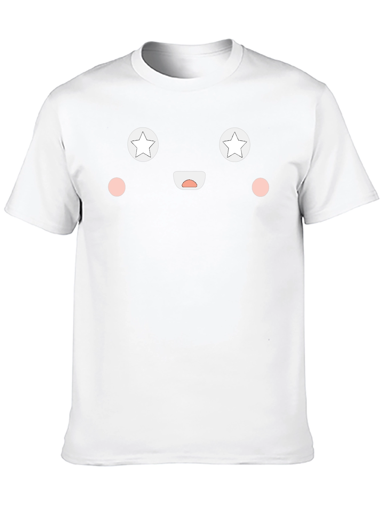 Fun Face Black T-Shirt - Star Eyes Cute Smile