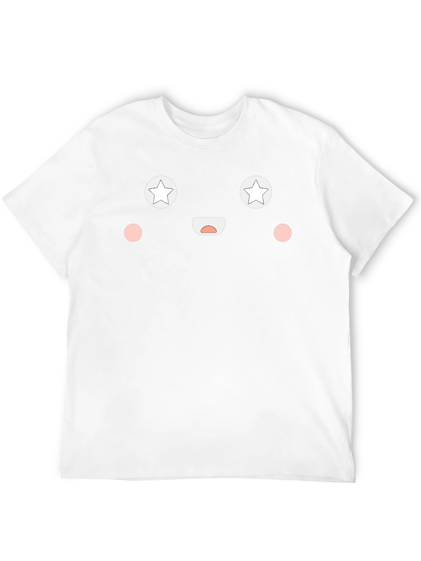Fun Face Black T-Shirt - Star Eyes Cute Smile