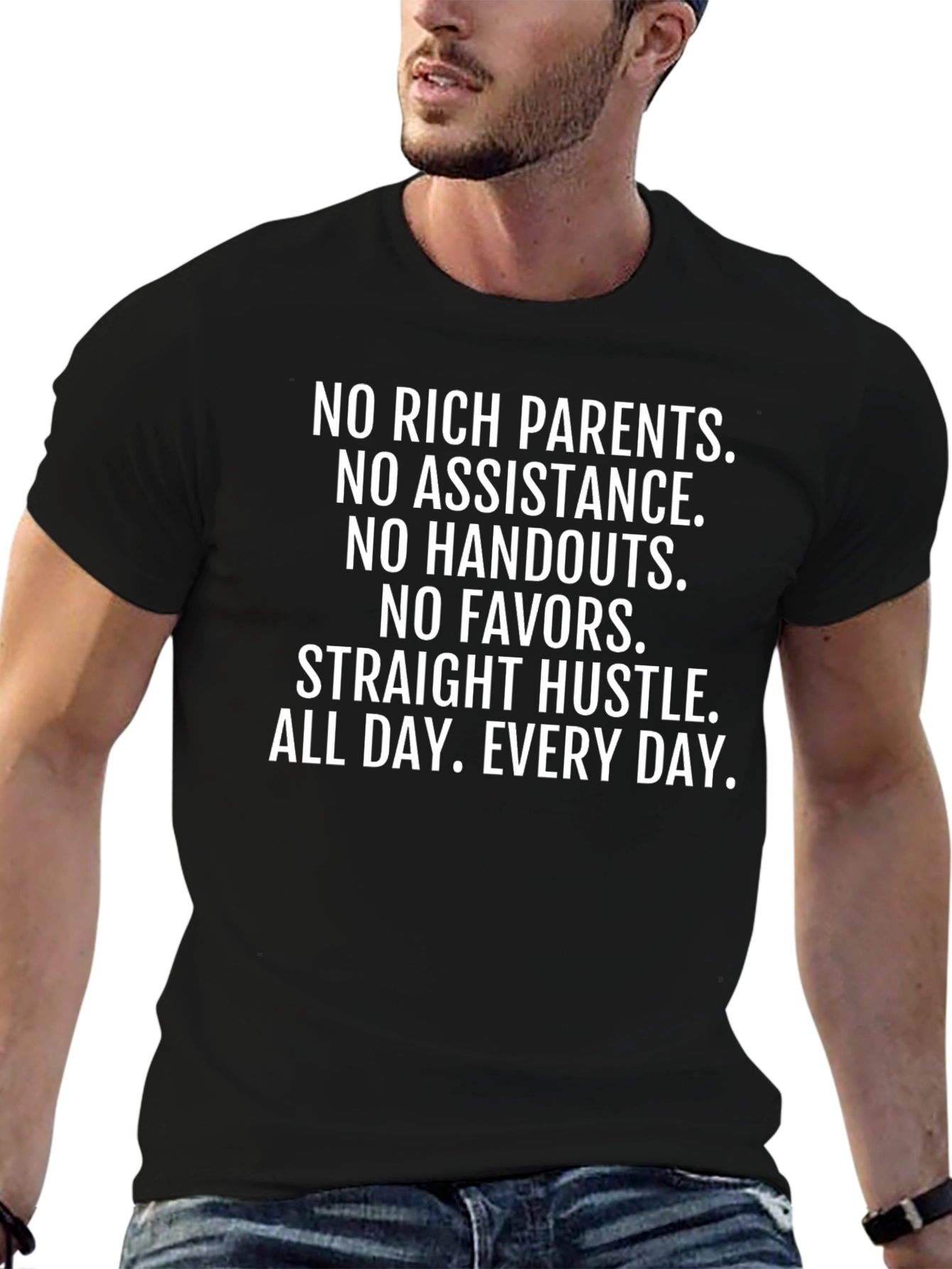 Hustle T-Shirt - No Rich Parents Grind Tee