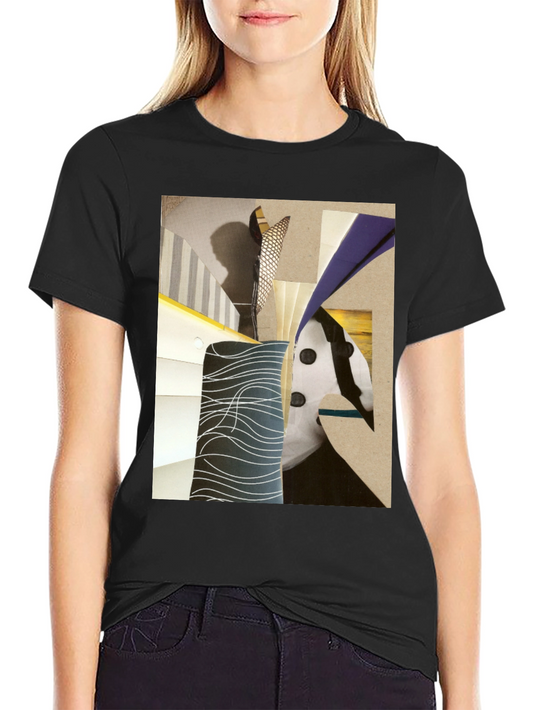 Abstract Art Graphic Tee - Stylish Black T-Shirt