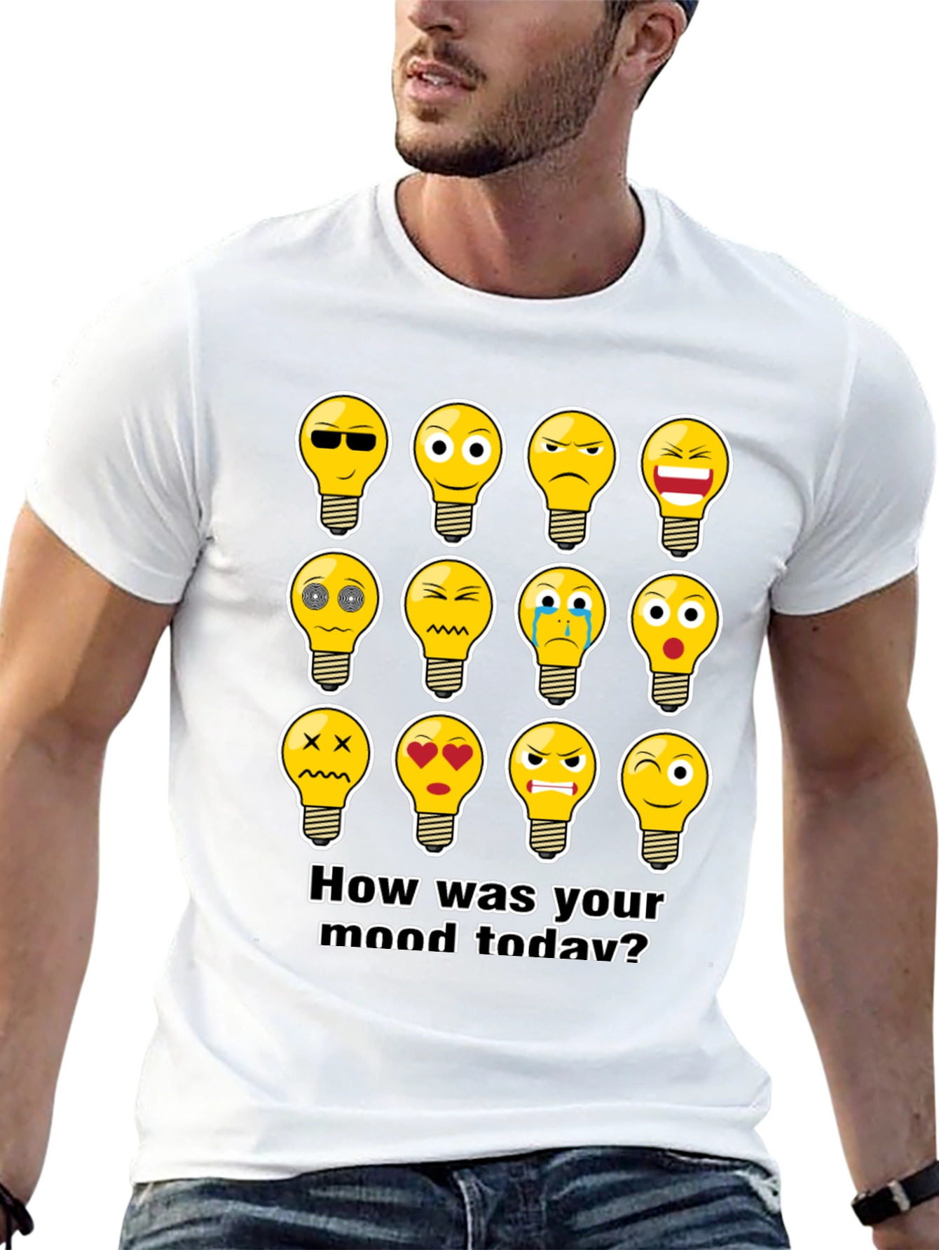 Mood Today T-Shirt - Emoji Lightbulb Design