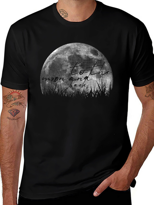 Moon & Back Graphic T-Shirt - Black