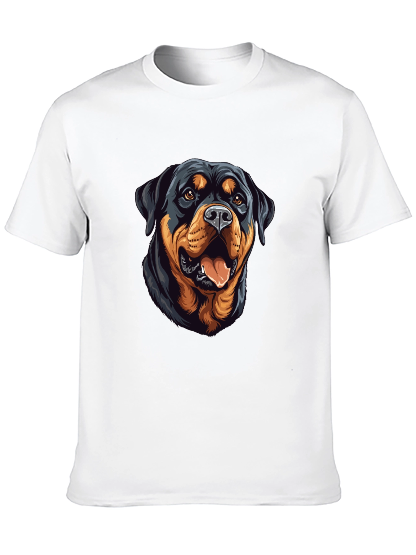 Rottweiler Dog Graphic Print Black T-Shirt