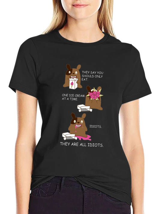 Funny Dog Ice Cream Graphic T-Shirt